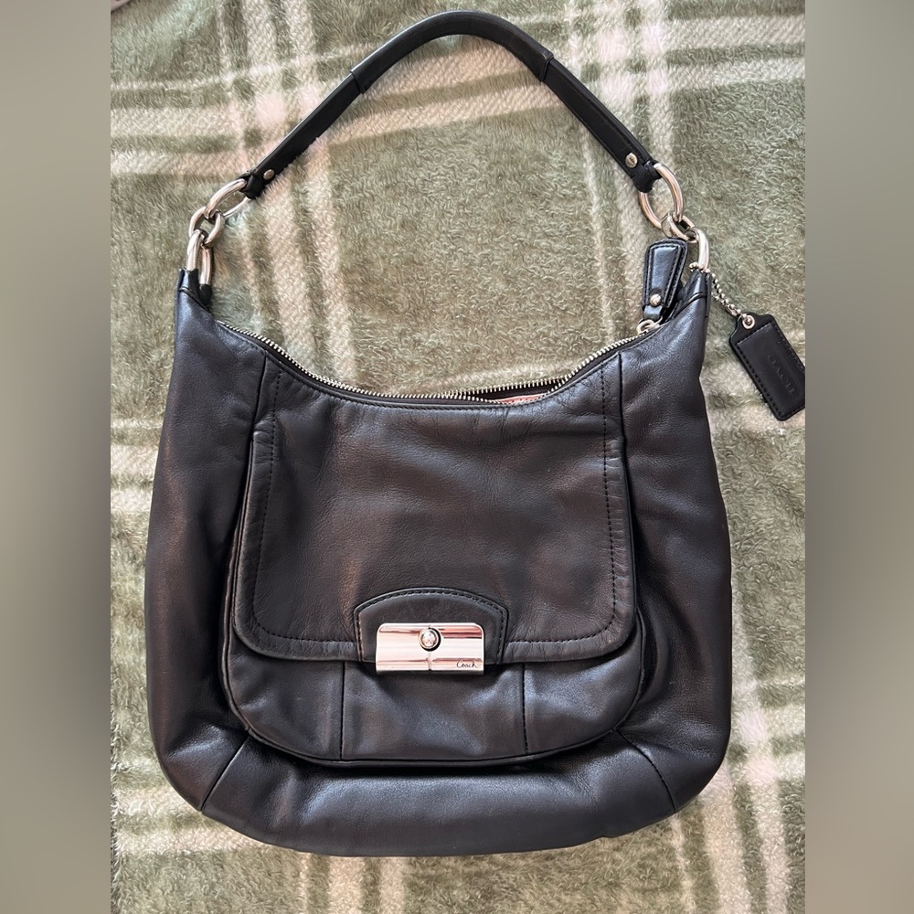 coach hobo bag shoulder bag purse black